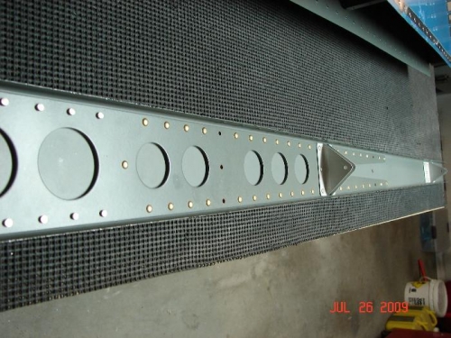 Rear Spar Primed and Riveted