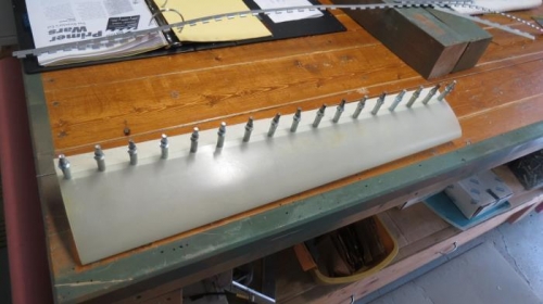 Hinge Clecoed in Place