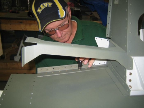 Riveting the Lower Longeron