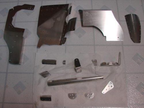 All of the pieces that make up the #2 cyl baffle.