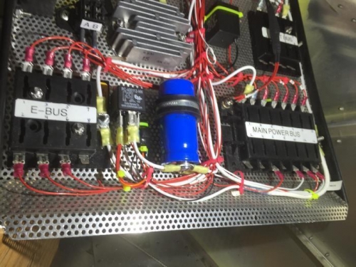 OVP unit to the left of blue capacitor