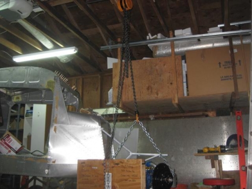 1-ton chain hoist to rafters