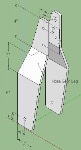 Details on the nose gear leg pieces.
