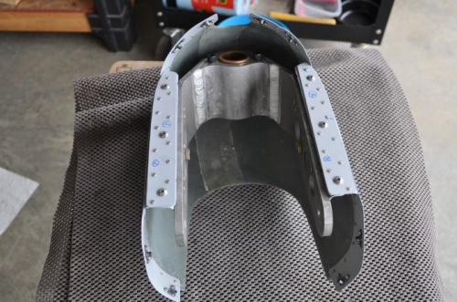 Trial fit of nose fork to fairing