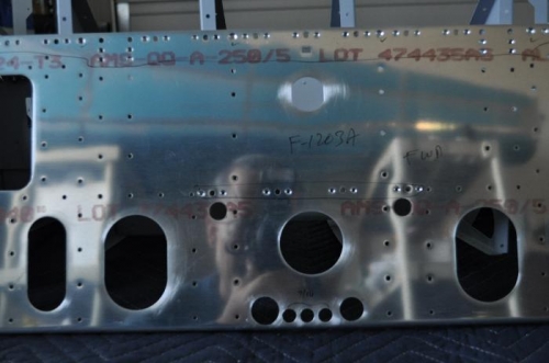 Close-up of countersunk holes