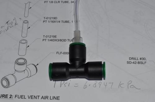 Fuel vent line T connector