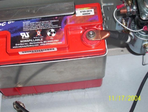 Battery bracket is made from .060 aluminum