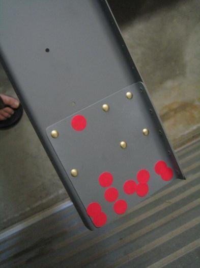 Red tabs for future fittings