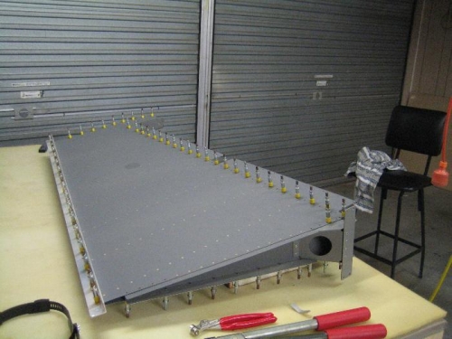 Rudder ready for rivetting