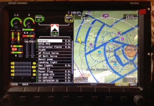 Electric status on EFIS