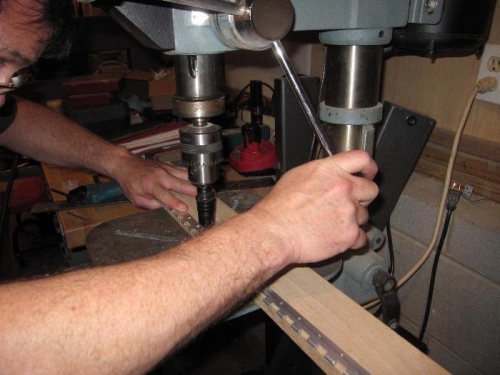 Countersinking the piano hinge for the flap