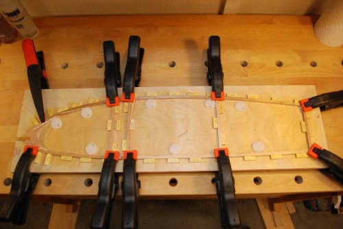First rib 3 capstrips in jig