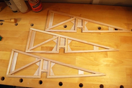 Left aft wingwalk ribs. Other side will have full 1mm ply
