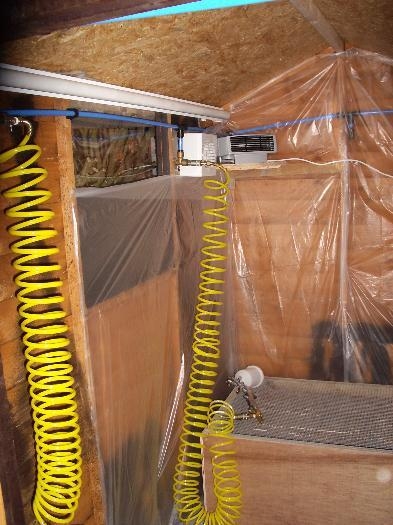 polythene spray sheet & heater