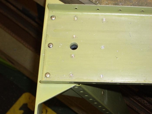 7 rivet heads removed - ready to drive out rivet shanks