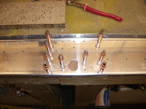 Doubler frpm fwd side, marked for cutting