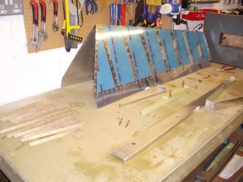 RH elevator parts ready for priming