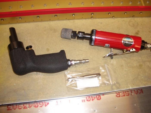 Die grinder, tap for tiedown, and neat pneumatic cleco installer