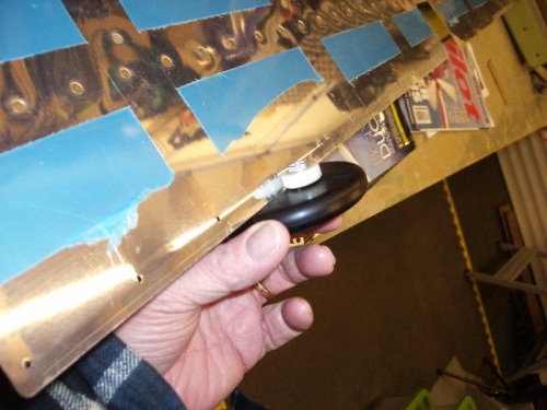 Edge-rolling tool in use.