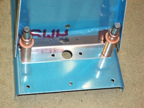 Lower rudder attachment hole.