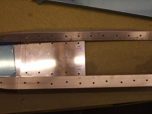 Spar and angles marked up with a spirit pen