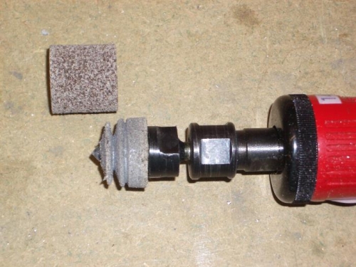 Used and new Scotchbrite drum