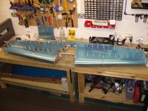 Horizontal stabliser cleco'd together