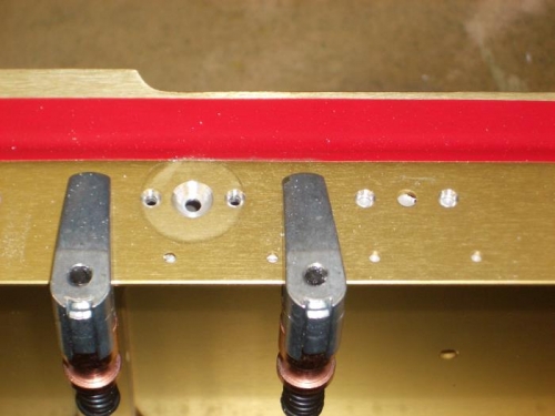 Afte countersinking; sacrificial plate still in place