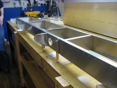 Spars and rib riveting completed