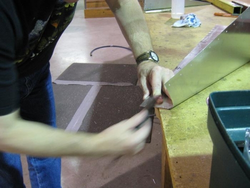 Filing a cut in the skin