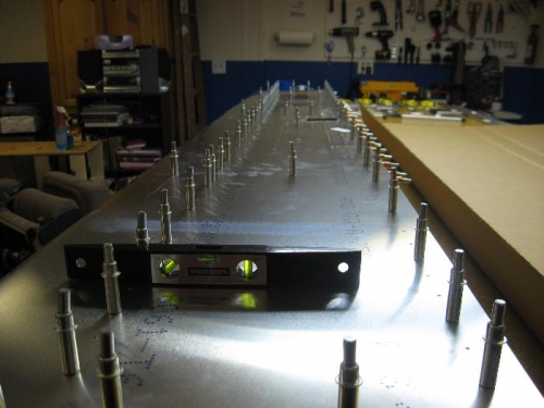 Checking level before drilling.