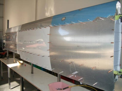 Drilling out the top skins