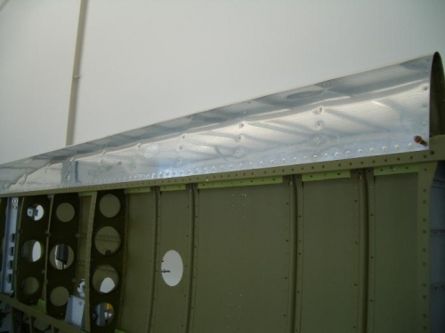 Rivet nose shins on forward spar