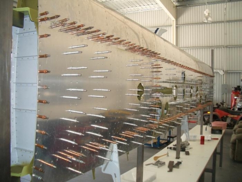 Cleco bottom skins on