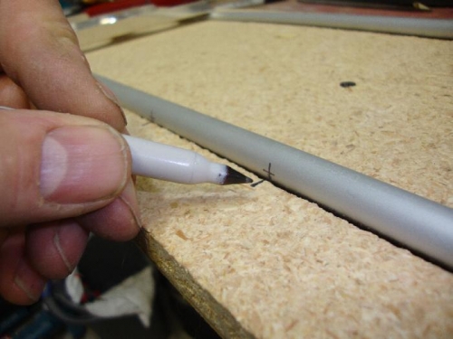 Marking rivet hole locations on ribs