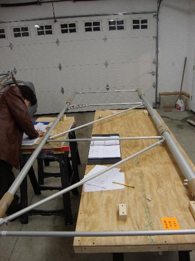 Assembling left wing frame