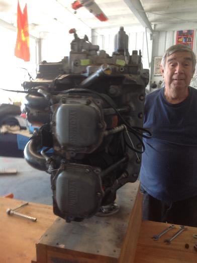 Bob Carrow & top of engine