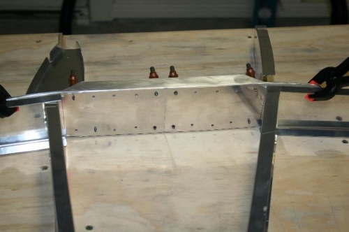 Aft view where the 2 HS 702 spars meet