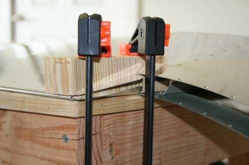 Bending the elevator tabs.