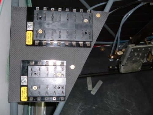 Fuse blocks on carbon shelf