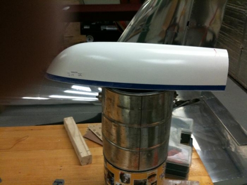 VStab fairing in the process of sanding to size.