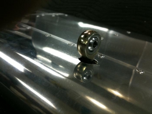 Close up of rod end bearing for left flaperon