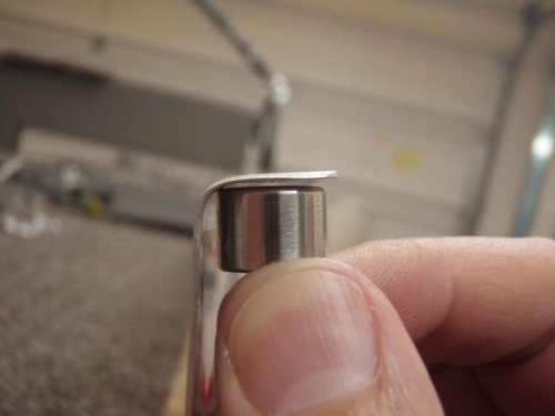 Dimple die impacting inner fold