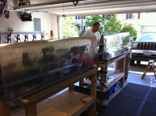 Dad looking over our fine work!