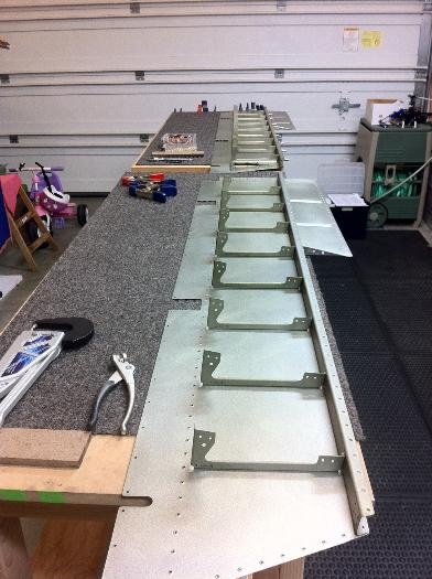 Rib halves riveted to skins