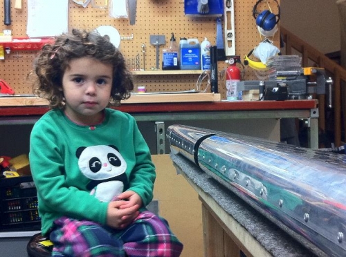 A tired helper in her PJs