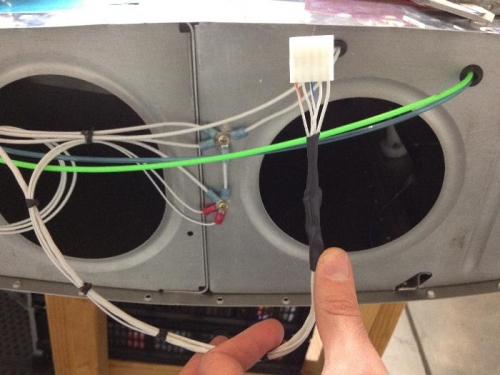 Assembled connector for the AeroLED wing tip lights