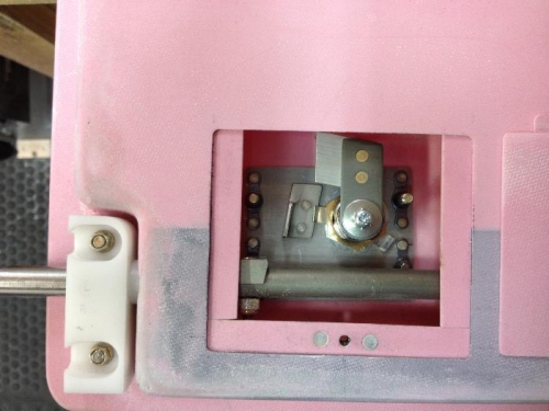 Custom door lock mechanism, pilot side, open