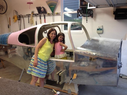 Gaby and Claudine preparing for flight!