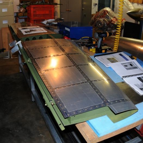 Elevator spars fitted